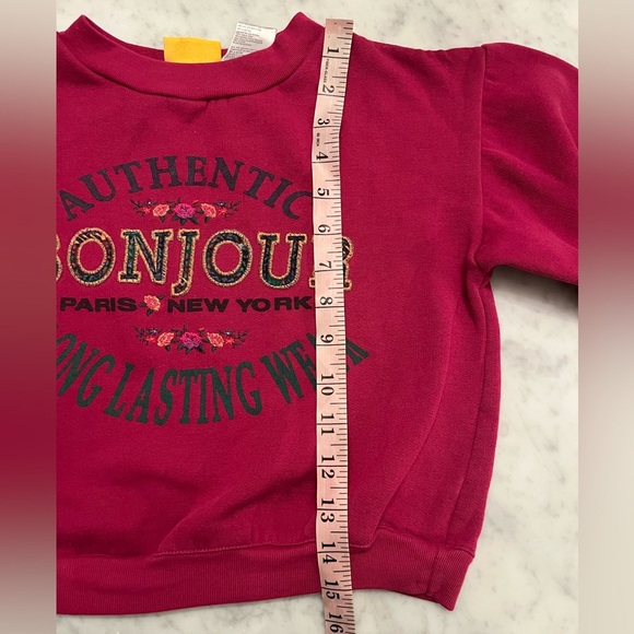 Girls Vintage Bonjour Paris Sweatshirt - Picture 6 of 7